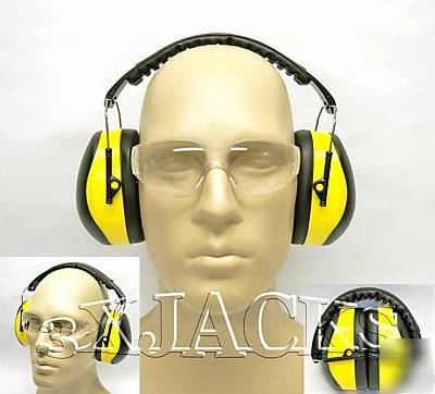 New industrial ear muffs protection w/ free glasses 