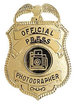 Official press photographer badge