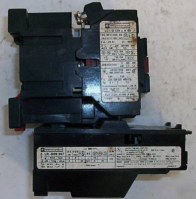 Telemecanique non-reversing contactors w/ olr LC1D129