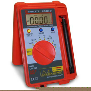 Triplett 2030 auto ranging pocket dmm w/cap & freq