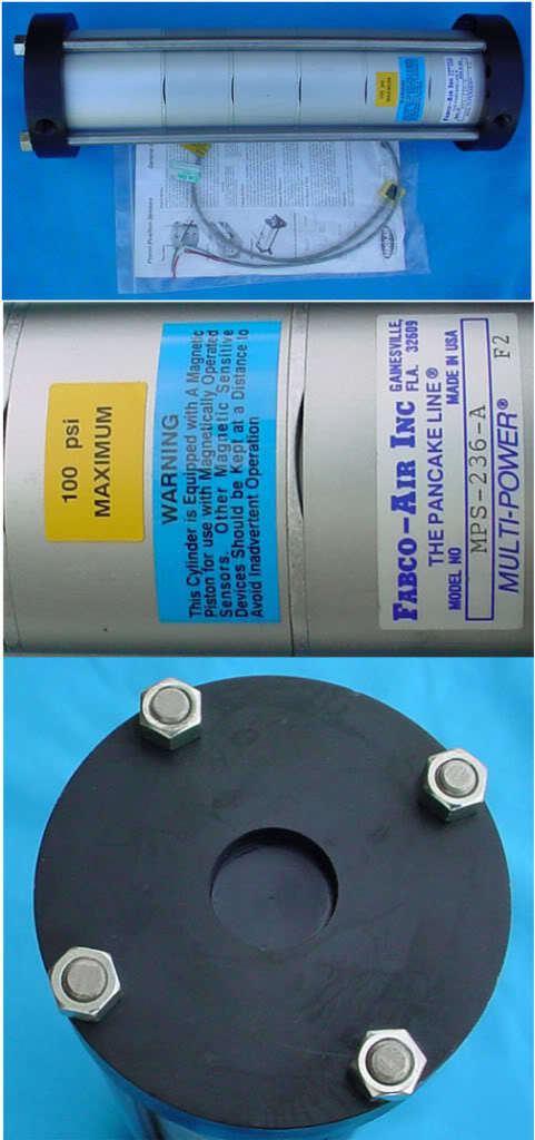Large high power fabco air pneumatic cylinder w/2SENSOR