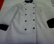 Black contrast chef coat with melamine buttons