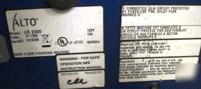 Clarke 562M floor finishing machine us-2000 