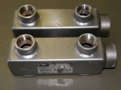 Emi plastics equipment stainless steel water manifolds