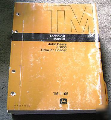 John deere 855 crawler loader technical service manual
