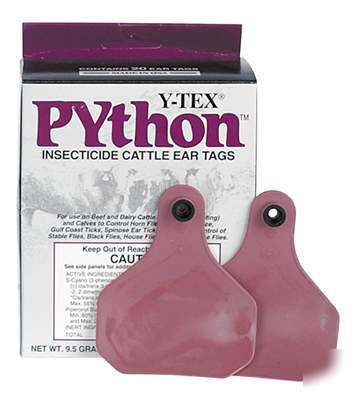 Python cattle insecticide fly ear tags 20 ct.