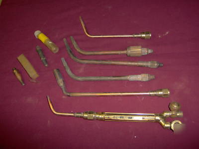 Victor welding torch #100 w/ 8 tips / accessories