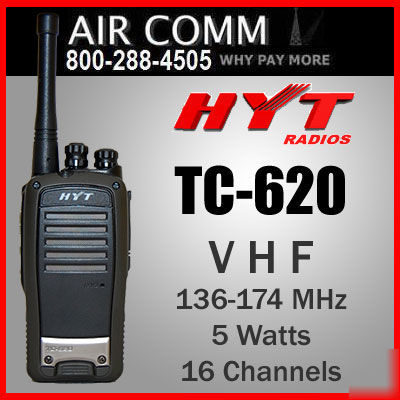 New hyt tc-620 vhf two 2 way portable radio 5W 16CH