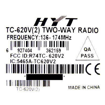 New hyt tc-620 vhf two 2 way portable radio 5W 16CH