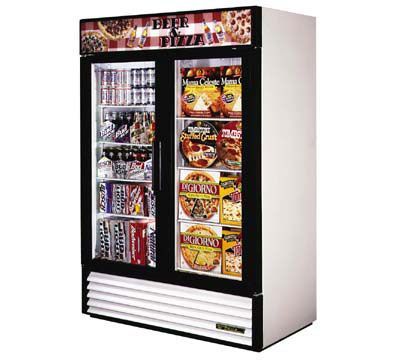 True gdm-49DT glass dual temp merchandiser 49 cu ft