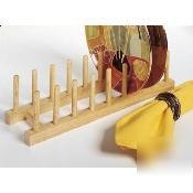 Wood plate display rack- bamboo - 8 slots