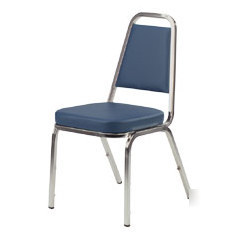 Lorell stacking chair 18X22X3412 bluechrome frame