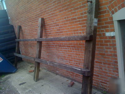 Lumber, large timber, wood beams, dismantling bulding