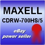 Maxell cdrw 700HS 5 700MB high speed cd rewritable 5PK