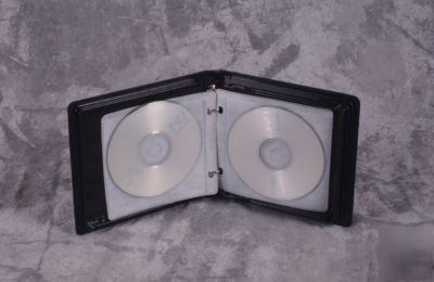 12 capacity black vinyl cd/dvd storage album
