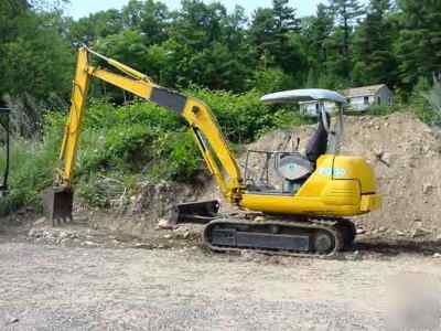 98 komatsu pc-30 mini excavator push blade rubber track