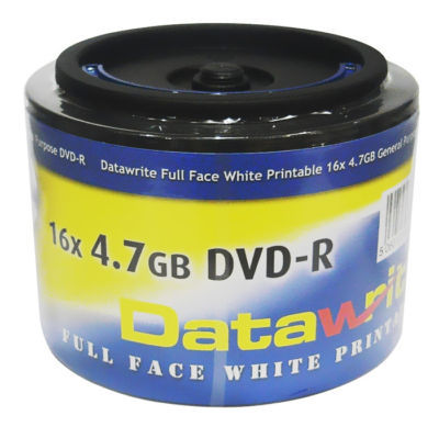 Datawrite full face white printable 16X dvd-r 