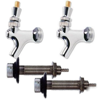 Beer faucet shank combo kegerator tap home bar set of 2