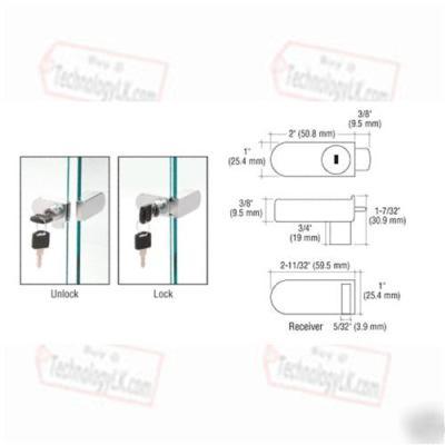 Chrome no-drill showcase lock keyed alike easy install
