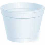 Dart squat foam food container - 4 oz. - 4J6DART - 4J6
