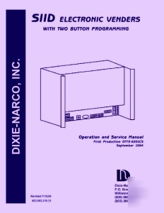 Dixie narco soda machine S2D board siid 2-button manual