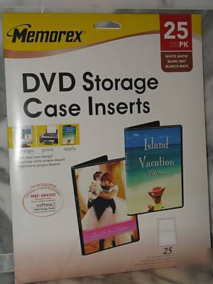 Dvd storage case inserts 25 pack times 2. total 50 pk