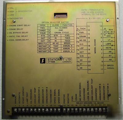 Engine control electronic model EC200 staticraft canada