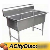SH2424N 2 compartment commercial sink 24 x 24 x 14 nsf