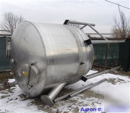 Used- lee metal products tank, 1500 gallon, 316 stainle