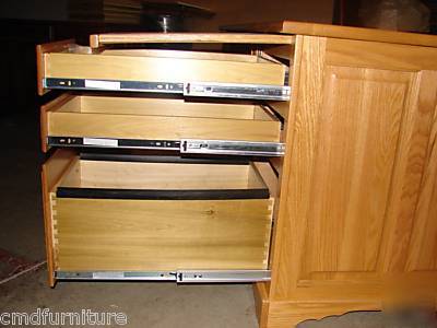 Amish made cherry wood computer executive desk hutch