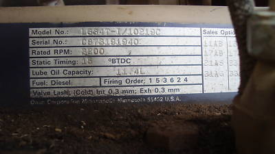 Onan turbo diesel power pack sawmill, harvester,combine
