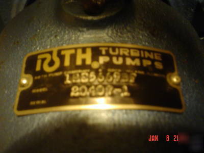 Roth turbine pump boiler condensate tank baldor motors 