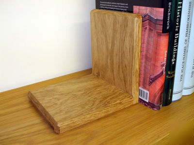 Solid oak bookends