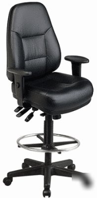 Full function leather drafting chair by harwick