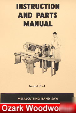 Doall c-4 band saw instruction & parts manual