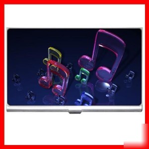 Music notes hobby business credit card case holder 059