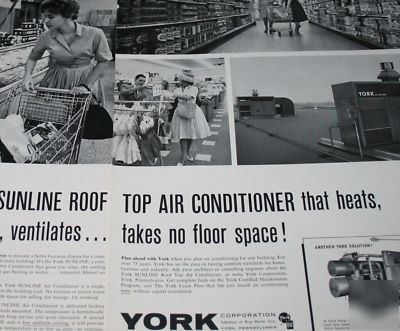 York yorkaire air conditioning- hvac bldgs -3 1950 ads