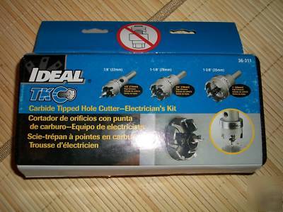 New ideal-carbide tipped hole cutter-electricians kit- 