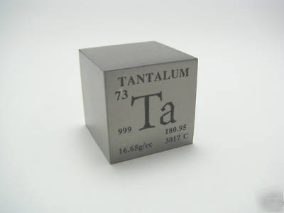 Pure tantalum metal element cube 99.9% pure 273 grams