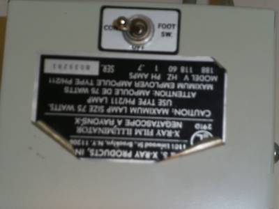S. & s. x-ray film illuminator light model 188