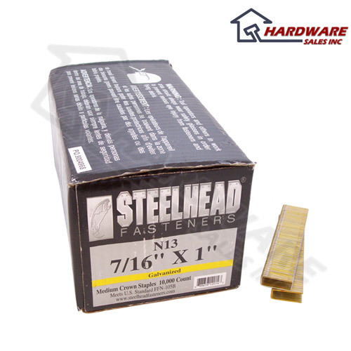 Steelhead galvanized staples, 7/16