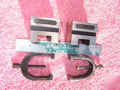 V-blocks (2) w/starrett b&s clamps machinist toolmaker 