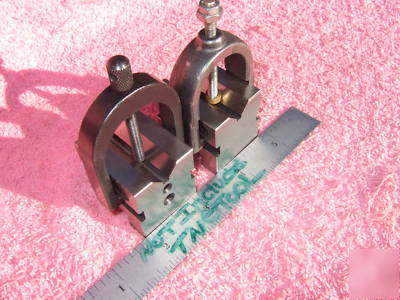 V-blocks (2) w/starrett b&s clamps machinist toolmaker 