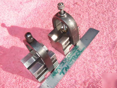 V-blocks (2) w/starrett b&s clamps machinist toolmaker 