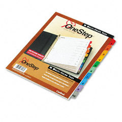 Onestep index system, numbered 1-10 tabs, multi-color, 