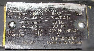 Abb permanent magnet synchronous ac servo motor 245V 