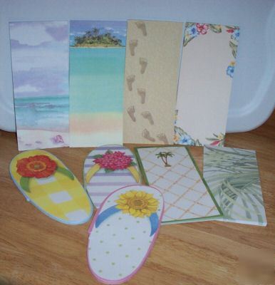 9-pc beach tropical large die-cut memo pad set