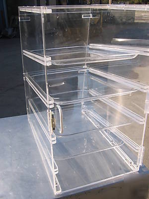 Commercial acrylic 4 tray display case doughnut cookies