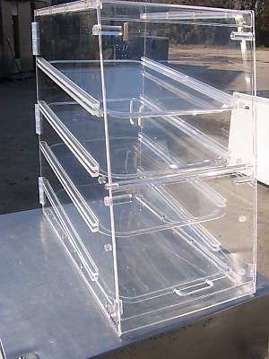 Commercial acrylic 4 tray display case doughnut cookies