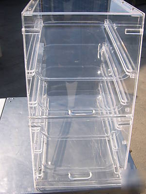 Commercial acrylic 4 tray display case doughnut cookies